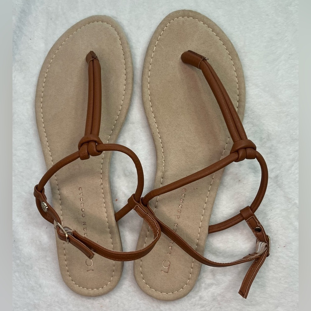 Lauren Conrad sandal with adjustable buckle Sz 9-10 tan/brown - Picture 3 of 9